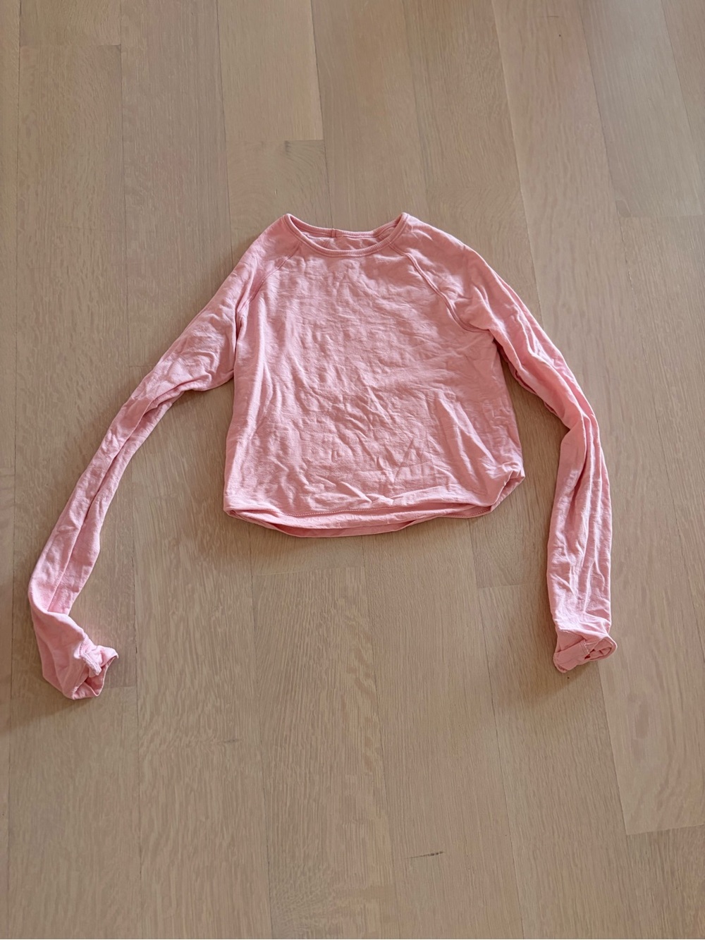 Athleta Soft Pink Long Sleeve Crop Top
